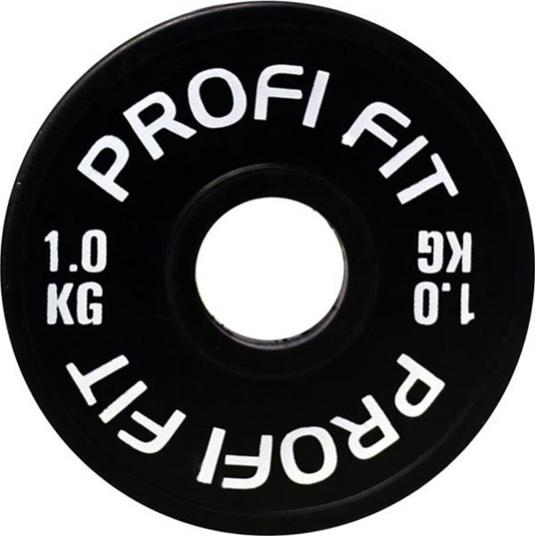 Диск для штанги каучуковый, черный D51 мм PROFI-FIT 1 кг